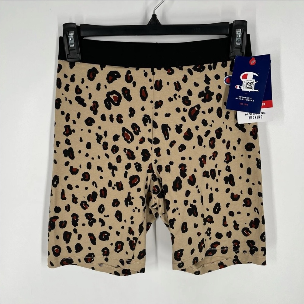 Champion Womens Leopard Print Everyday 7” Bike Shorts Size S NEW